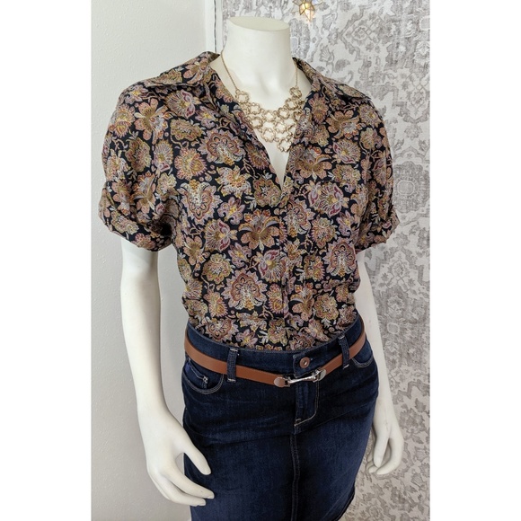 Vintage Valentino Paisley Button-Down Relaxed Fit Shirt - Picture 2 of 7